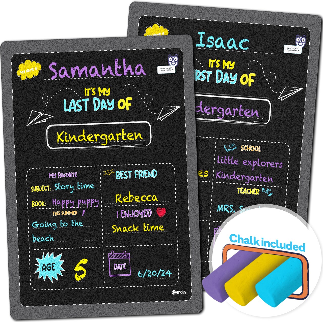 Enday First and Last Day of School Board, 14” X 11” Double-Sided